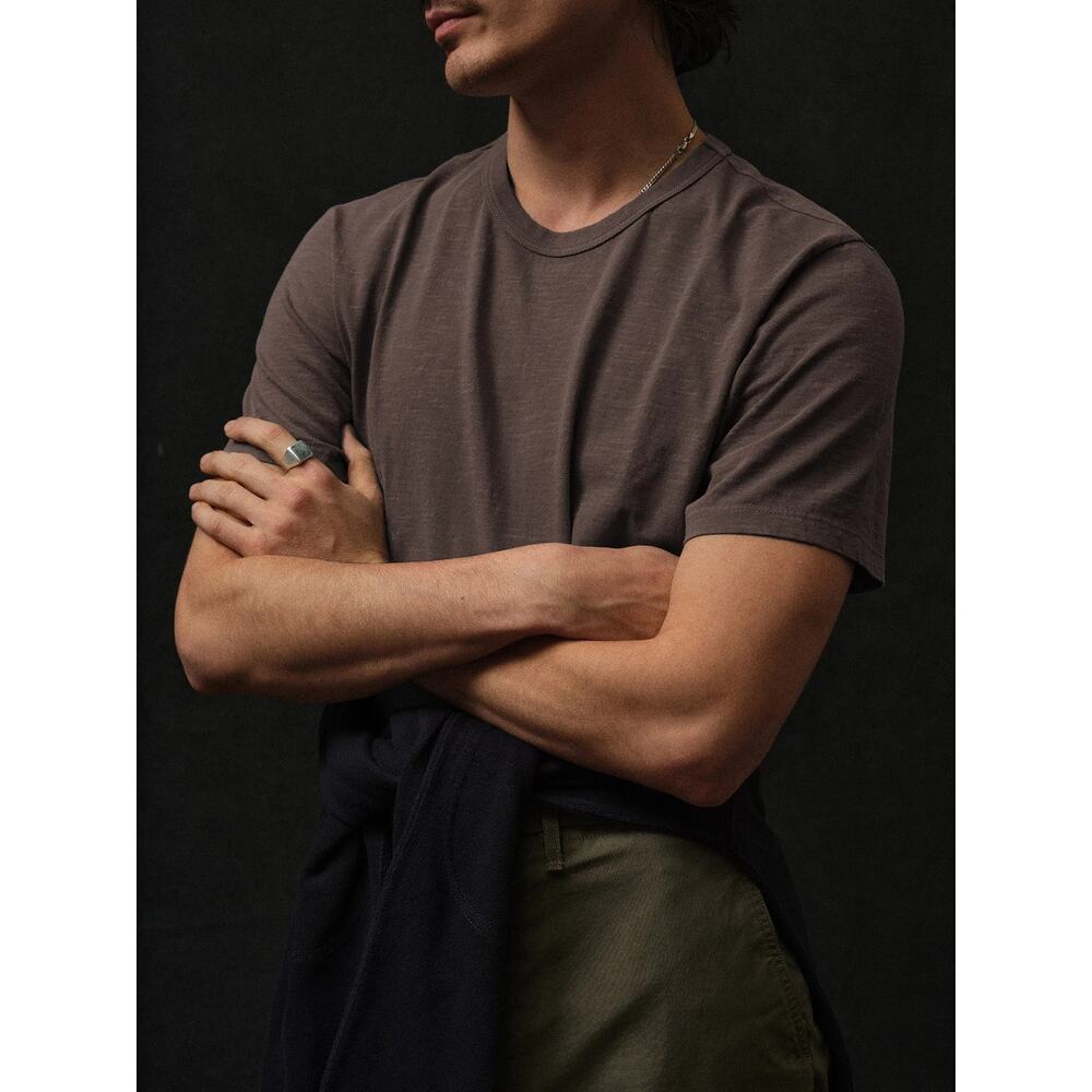 Buck Mason Men's Slub Classic Straight Hem Crewneck Made in USA Tee T-Shirt - Picture 2 of 4